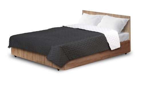Narzuta na łóżko pikowana DWUSTRONNA Biało-Czarna 160x200 cm