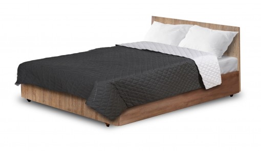 Narzuta na łóżko pikowana DWUSTRONNA Szaro-Czarna 160x200 cm