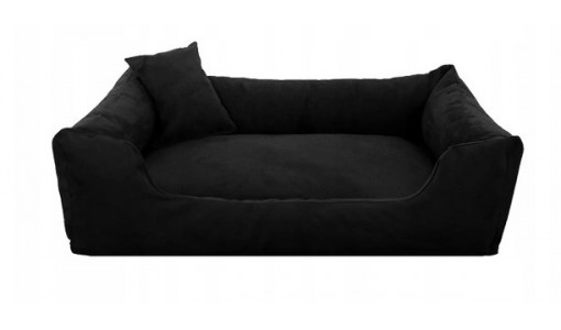 Luksusowe welurowe legowisko 45x35cm + 2 poduszki kolor czarny