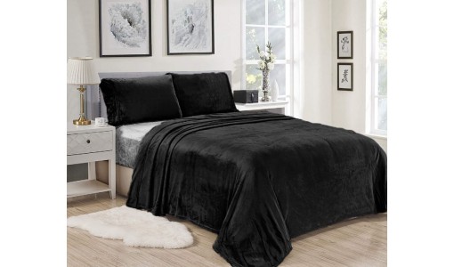 Welurowa narzuta na łóżko 160x200cm kolor czarny